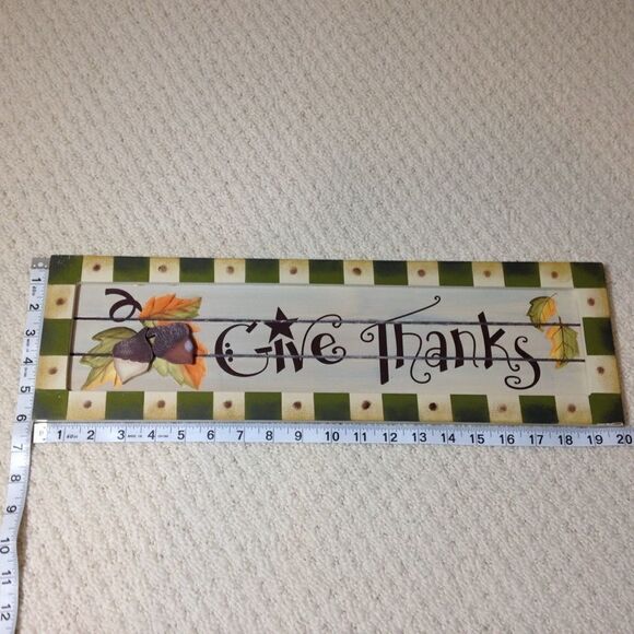 Sign Give Thanks Wooden Sign - Picture 6 of 11